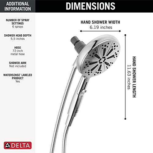 Delta Universal Showering Componentssetting Suredock Magnetic Hand Shower in Chrome - 75613