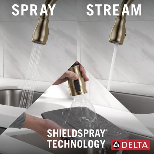 Delta Leland Leland Single Handle Pull-Down Kitchen Faucet With Shieldspray Technology in Champagne Bronze - 9178-CZ-DST