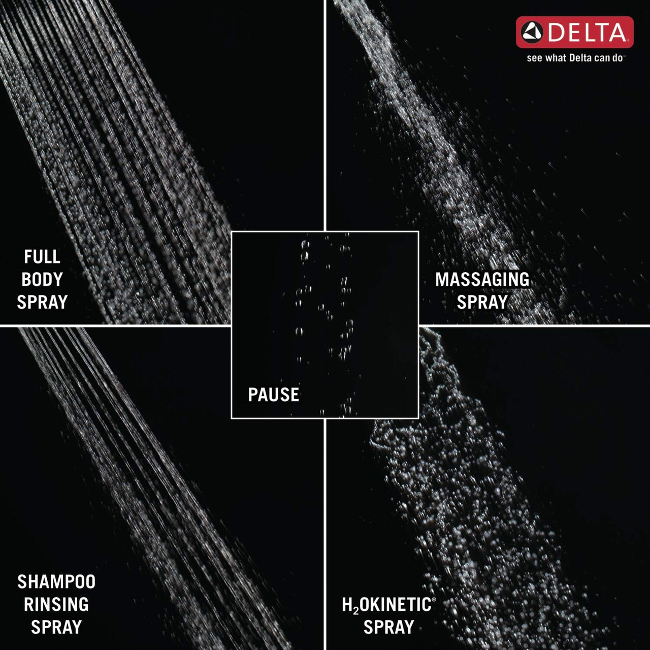 Delta Universal Showering Components H2Okinetic In2Itionsetting Two-In-One Shower in Chrome - 58474-25