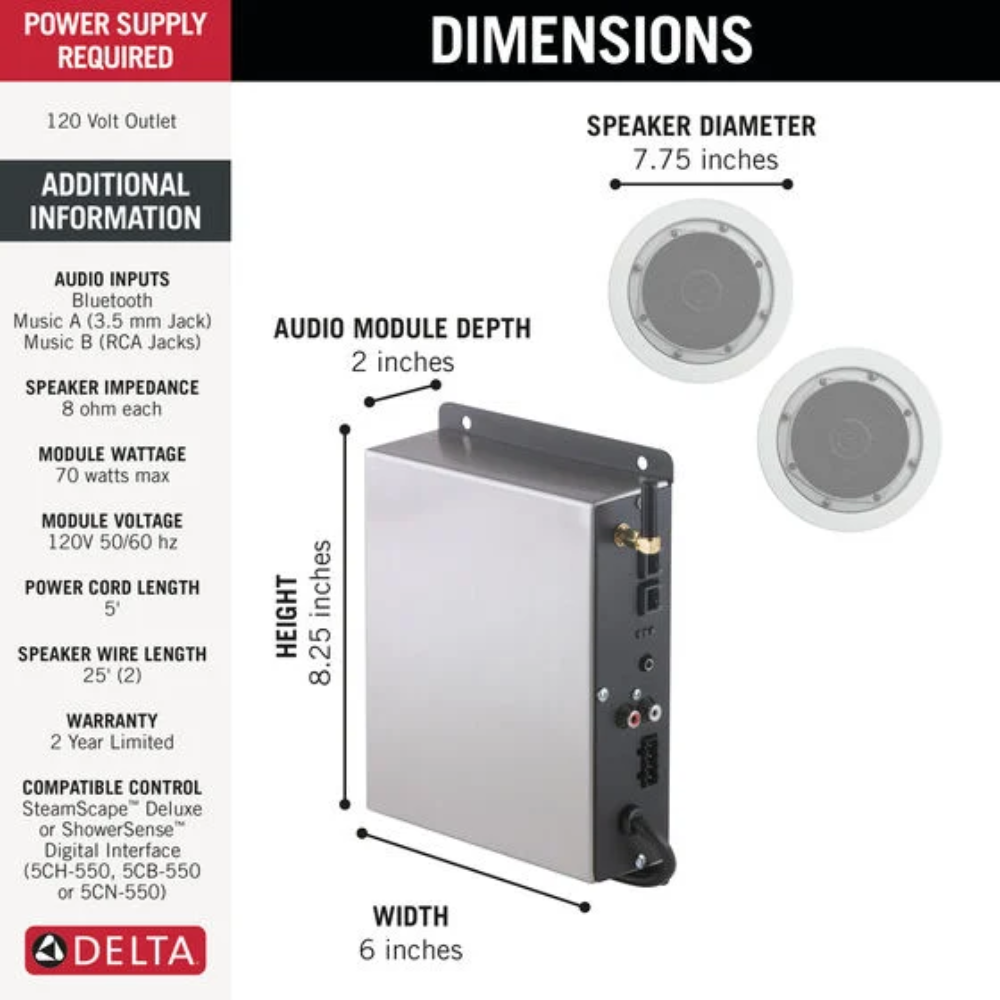 Delta Universal Showering Components Audio Speaker System - 5SP-MU-3