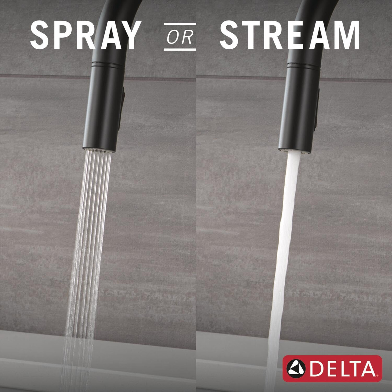 Delta Nicoli Single Handle Pull-Down Kitchen Faucet in Matte Black - 19867LF-BL