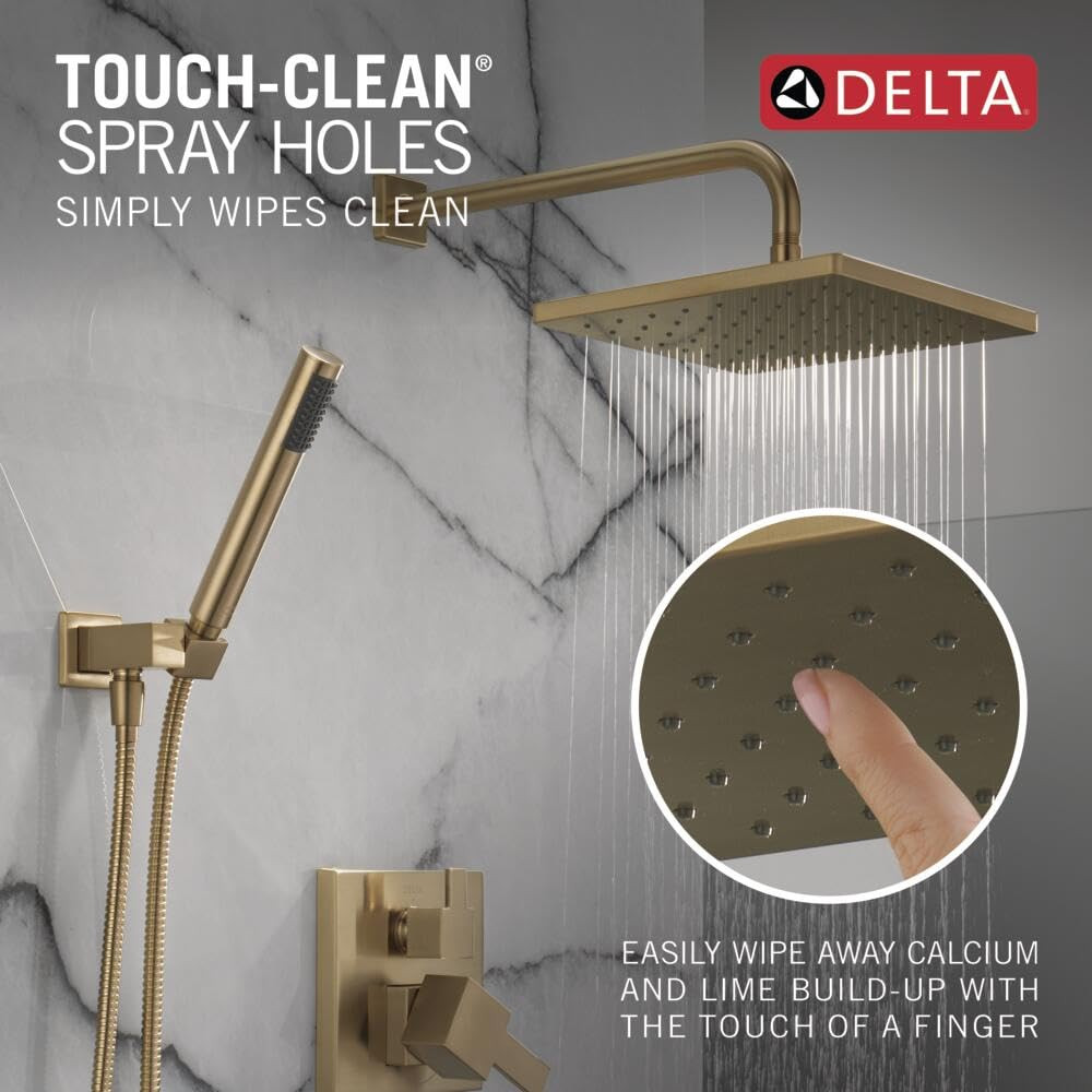 Delta Modern Monitor Series Shower With Raincan, Hand Shower & Rough Valve in Champagne Bronze - 342701-CZ