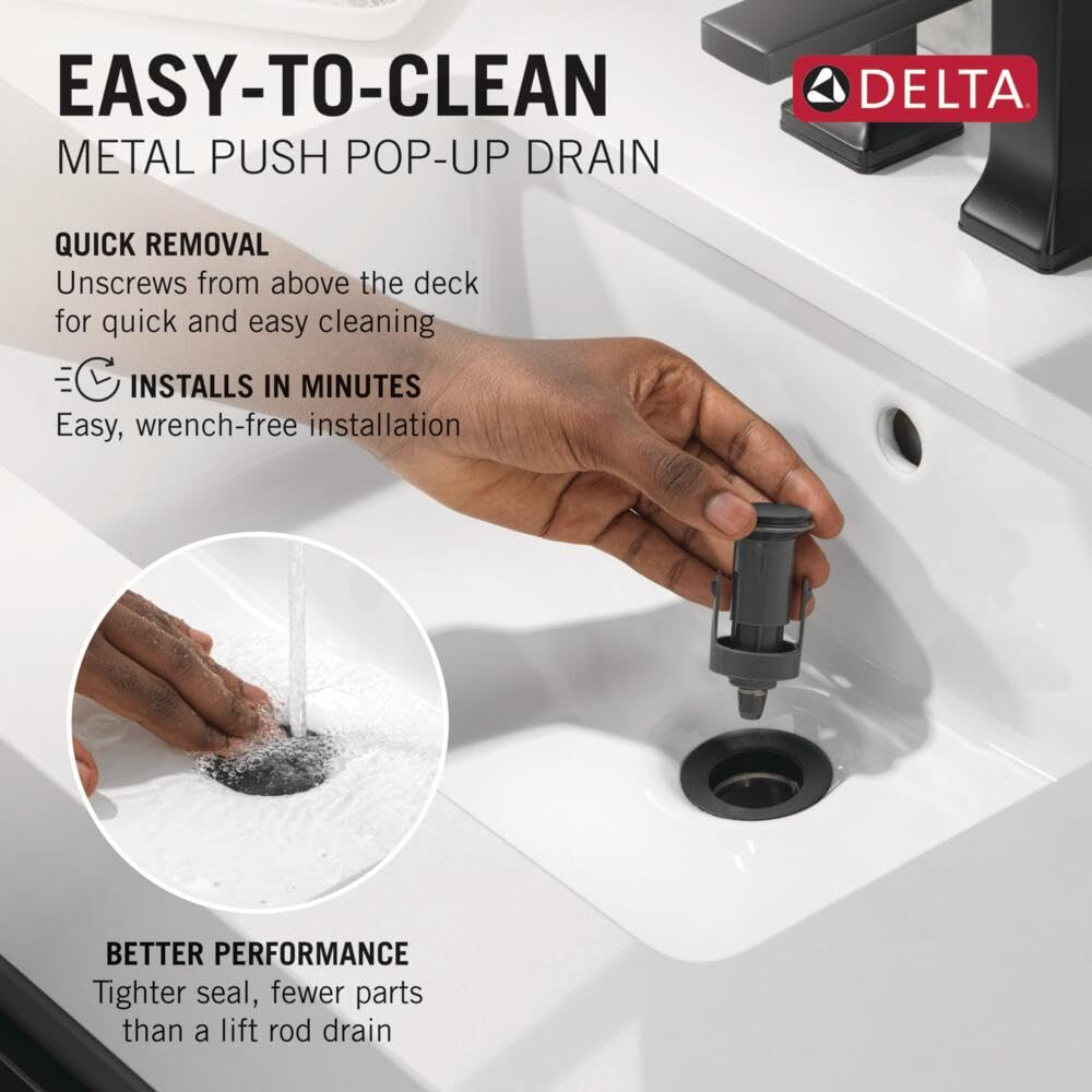 Delta Nicoli Two Handle Widespread Bathroom Faucet in Matte Black - 35849LF-BL