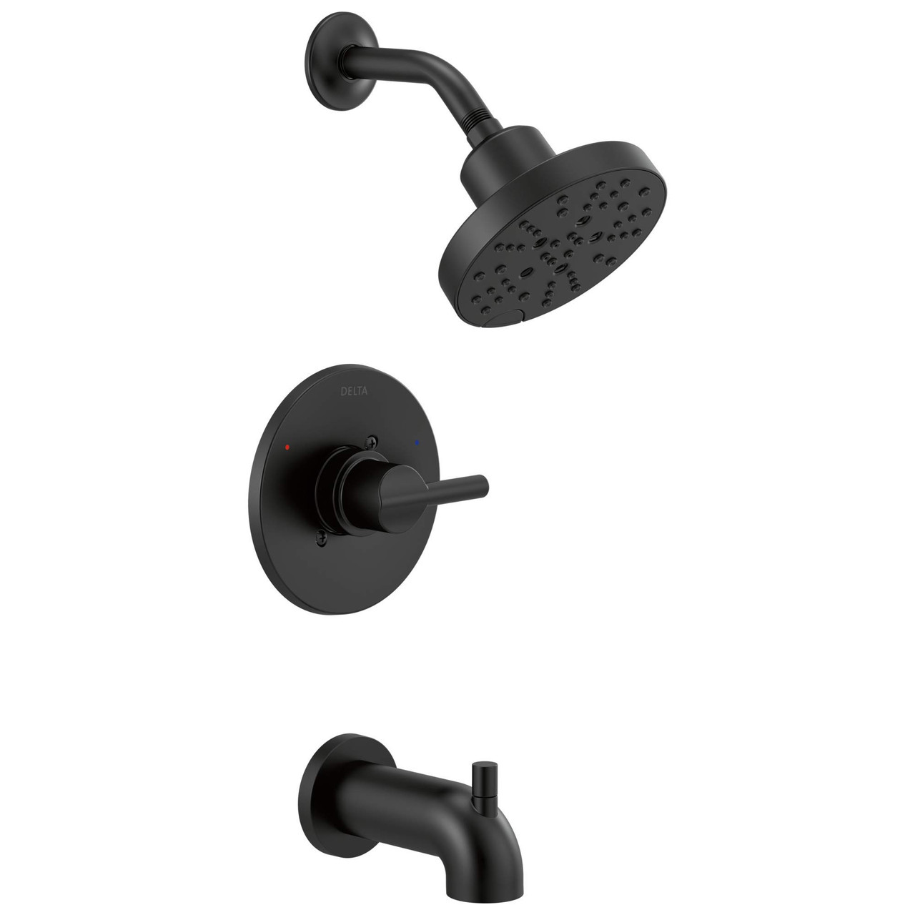 Delta Nicoli Monitor Series H2Okinetic Tub And Shower in Matte Black - 144749-BL
