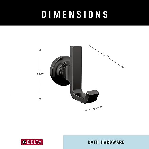 Delta Tetra Robe Hook in Matte Black - 78935-BL