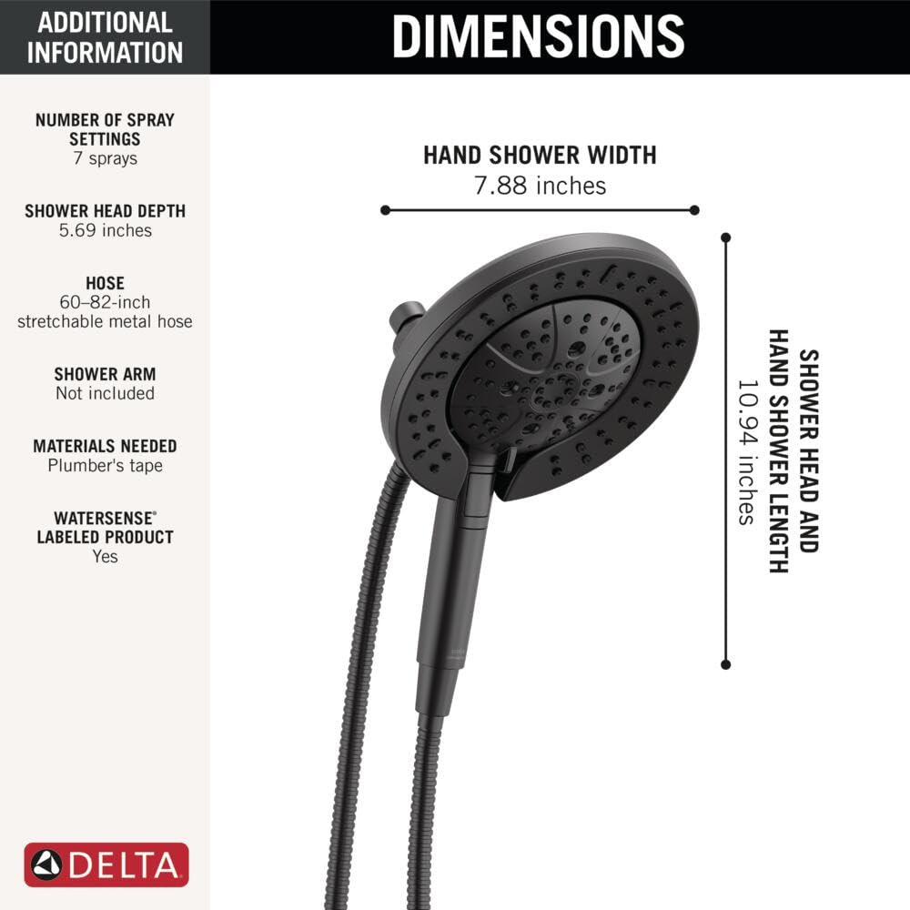 Delta Universal Showering Componentssetting In2Ition With Proclean in Matte Black - 58651-BL