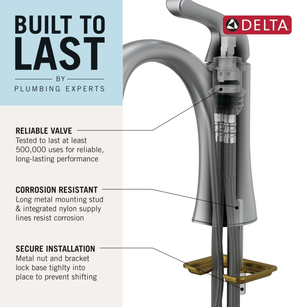 Delta Nicoli Single Handle Bathroom Faucet in Stainless - 15849LF-SS