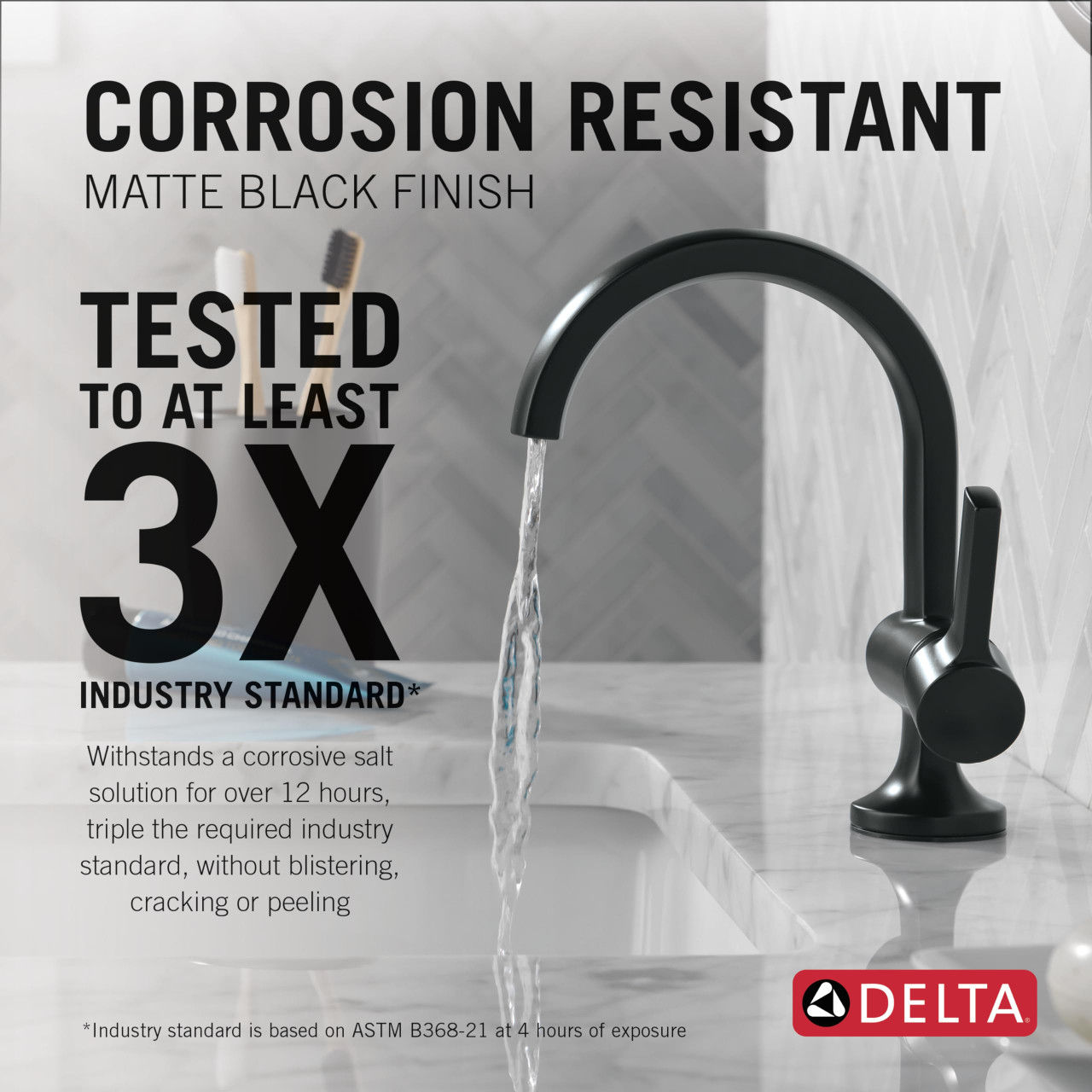 Delta Albion Single Handle Bathroom Faucet in Matte Black - 15855LF-BL