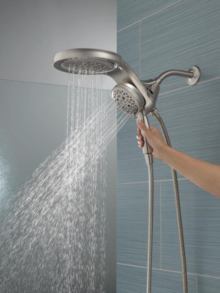 Delta Universal Showering Components Hydrorain H2Okineticsetting Two-In-One Shower Head in Stainless - 58680-SS
