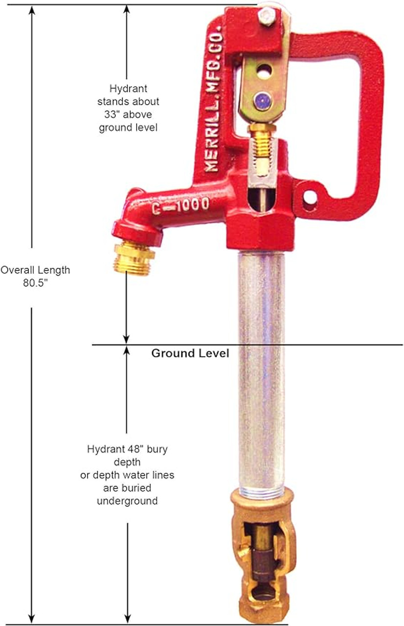 Merrill CNL-1000 Series 3/4 in. Frost Proof Yard Hydrant, 80.5 inch length - CNL7504