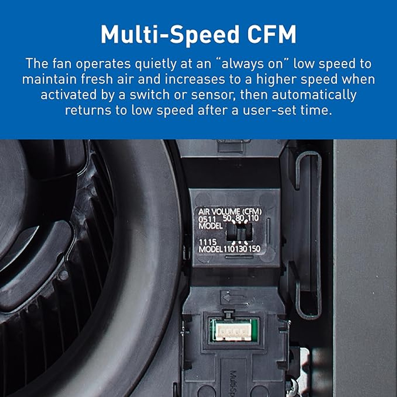 Panasonic Ceiling Fans WhisperGreen Dual Speed Architectural Ventilation Fan 30-110 CFM - FV-0511VKS3S