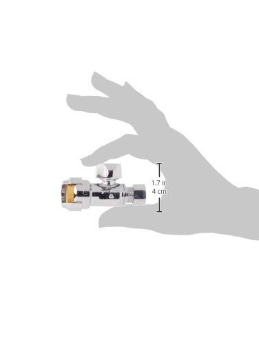 SharkBite 23037-0000LF Straight Stop Valve 1/2 Inch Push x 3/8 Comp