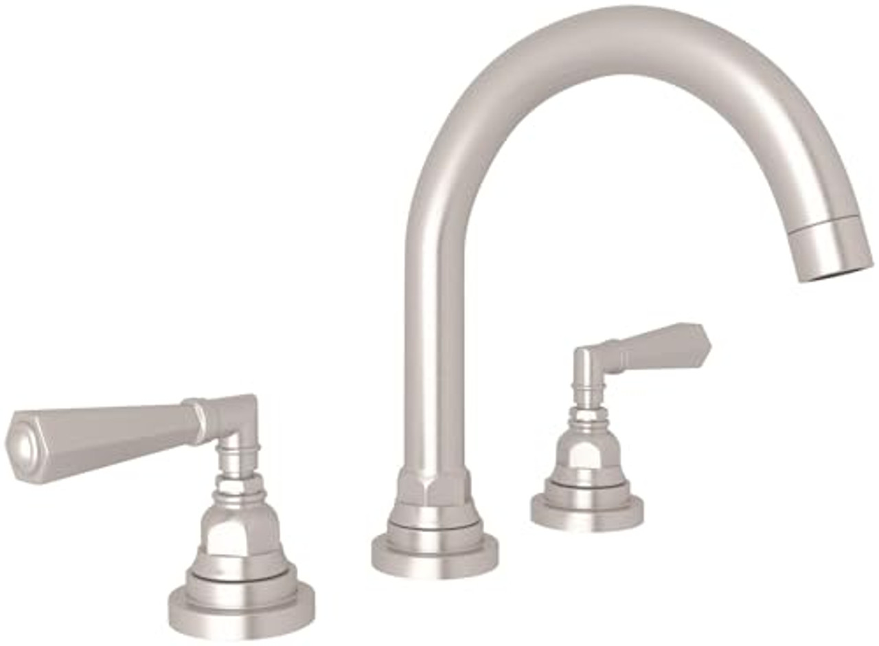 Rohl San Giovanni Widespread Lavatory Faucet With C-Spout in Satin Nickel - A2328LMSTN-2
