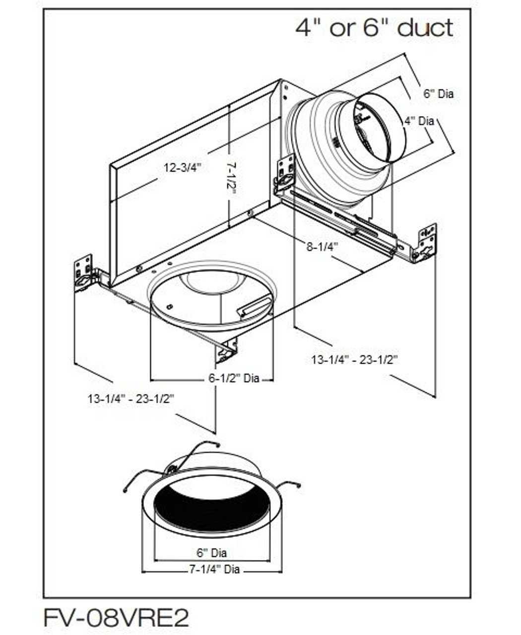 Panasonic WhisperRecessed LED FV-08VRE2 Fan/Light Combination, 80 CFM - 2 pack