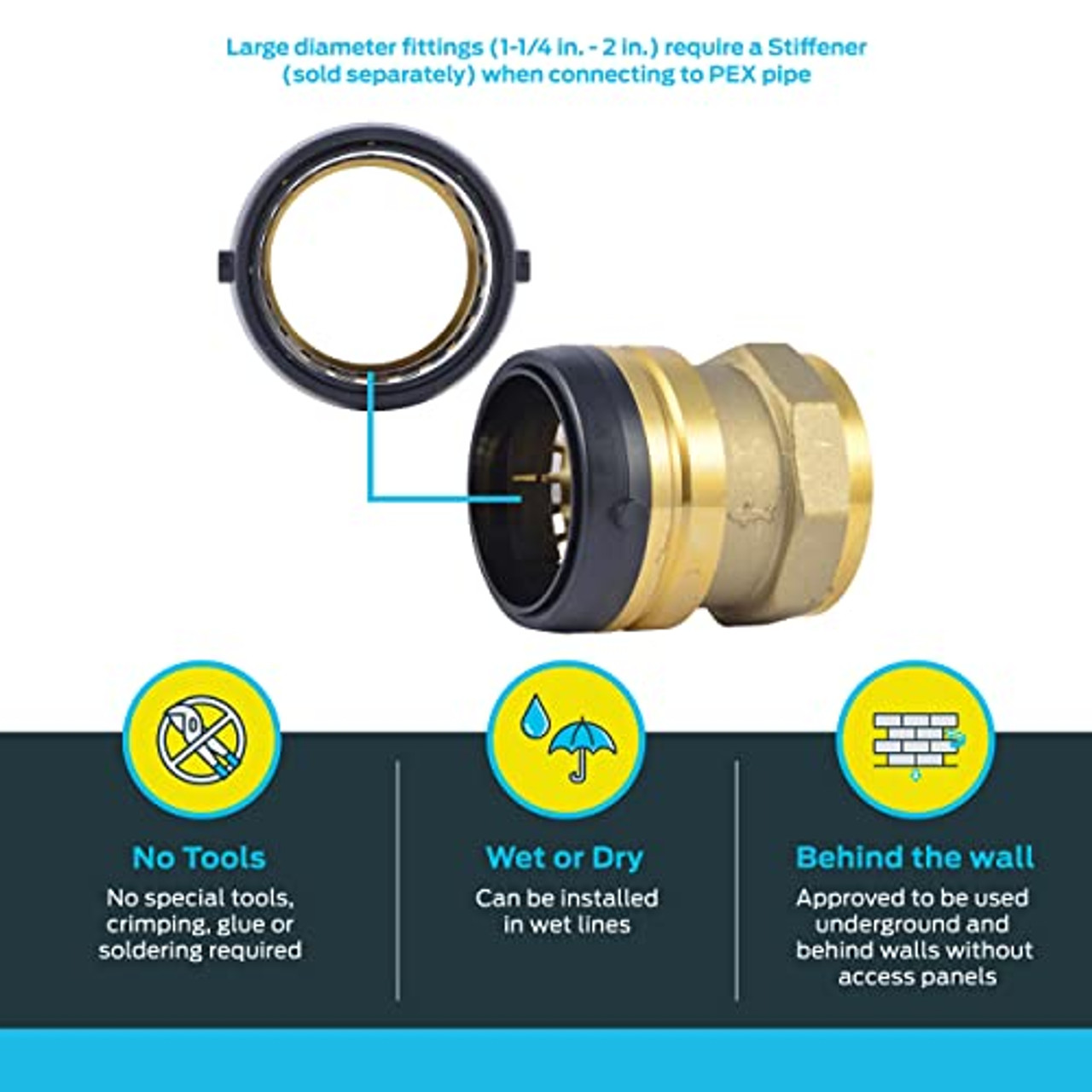 Sharkbite 2 in. Push-to-Connect FIP Brass Adapter Fitting - UXL115450F