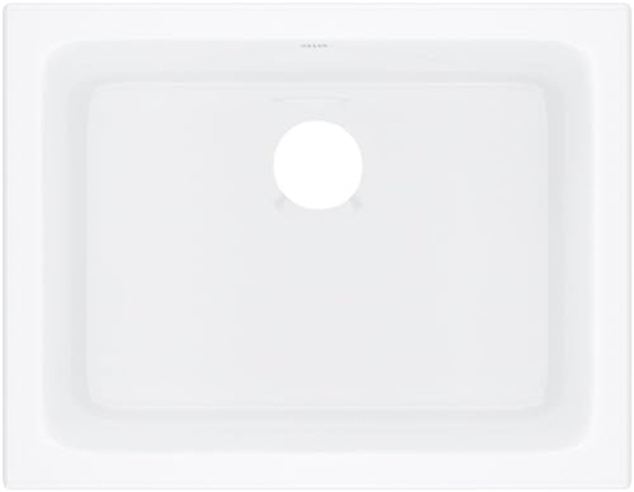 Rohl Allia 24" Fireclay Single Bowl Undermount Kitchen Or Laundry Sink in White - 6347-00