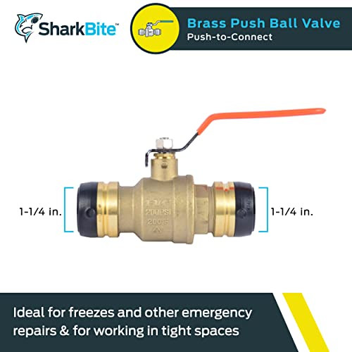 Sharkbite 1-1/4 in. Push-to-Connect Brass Ball Valve - UXLBV35