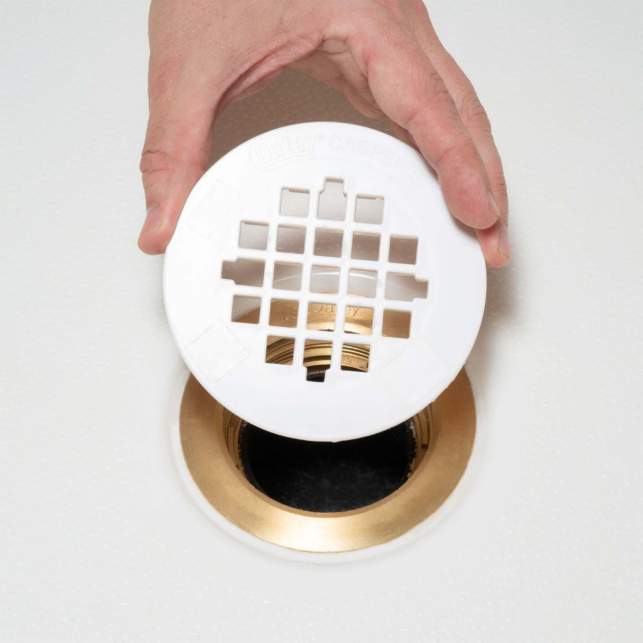 Oatey 4-1/4" Square Snap-Tite Shower Strainer in White - 42003 - 2 pack