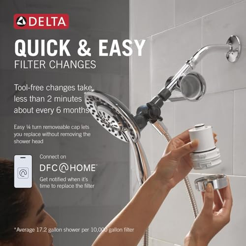Delta Clarifi Shower Filter Attachment with 4-Setting In2ition in Chrome - 7SF110B