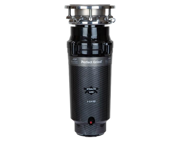 Mountain Plumbing Waste Disposer - Continuous Feed 3-Bolt Mount 1-1/4 HP in Black - STEALTH1250