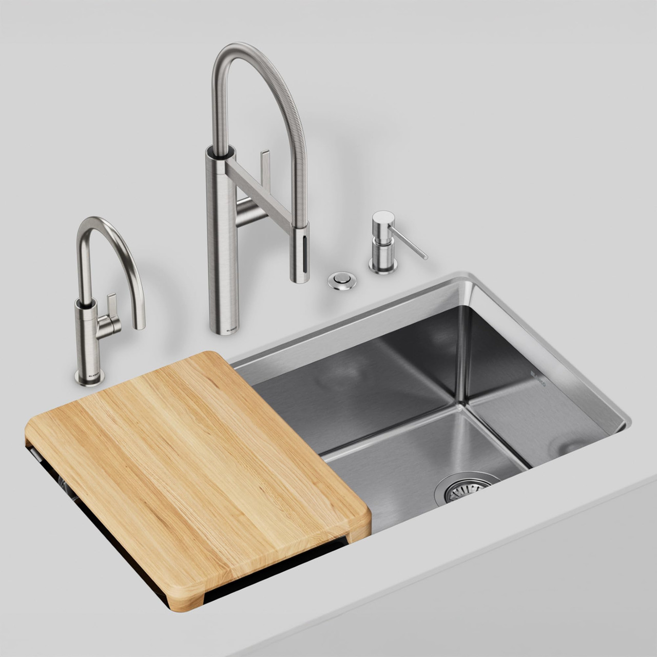 Blanco Pull-Down Semi-Pro Kitchen Faucet 1.5 GPM in PVD Steel - 527472