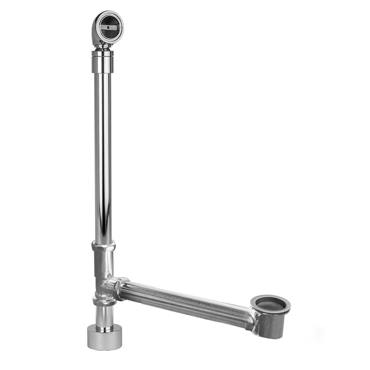 Jaclo Black Nickel Adjustable Bottom-Outlet Tub Drain with Pivoting Neck - 399-2537-MBK