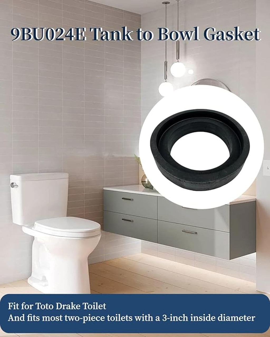 Toto Tank-to-Bowl Gasket for Drake Toilets, Two-Piece Toilet Seal - 9BU024E