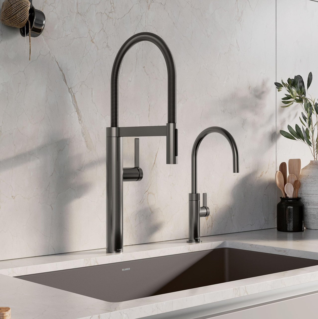 Blanco Culina Kitchen Faucet 1.5 GPM in Satin Dark Steel - 527475