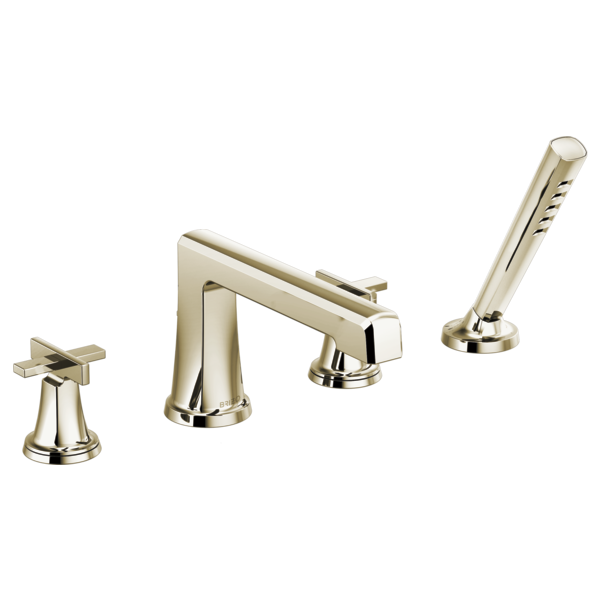 Brizo Levoir Roman Tub Faucet with Handshower - Less Handles in Polished Nickel Finish - T67498-PNLHP
