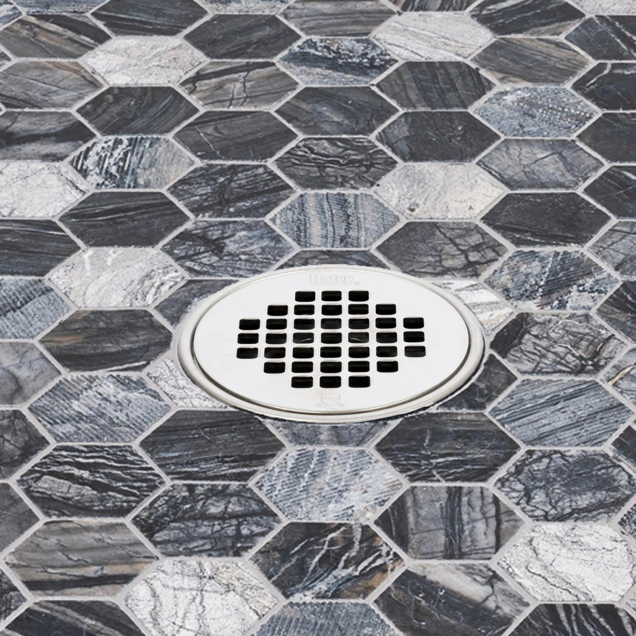 Oatey 4-1/4 in. Snap-Tight Shower Strainer in Satin Nickel - 42018