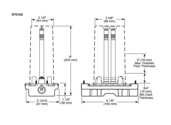 Brizo R70100 Single-Handle Freestanding Tub Filler Rough