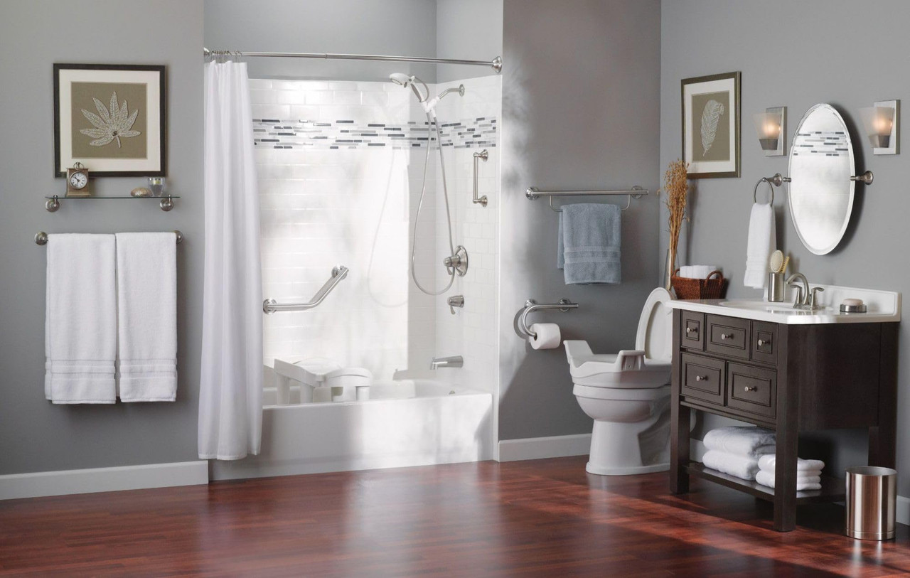 Moen Grab Bar with Integrated Towel Bar - LR2350DBN