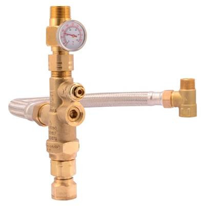 Cash Acme 24644 Tank Booster Pro Mixing Valve with Braided Hose & Temperature Gauge