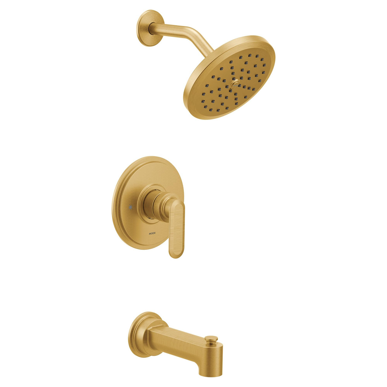 Moen Greenfield M CORE 3 Series Eco Performance Shower Trim Set with Wide Showerhead Shower Handle and Tub Spout in Brushed Gold - UT33323EPBG