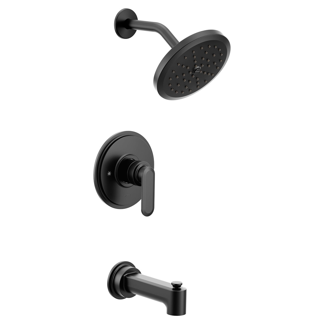 Moen Greenfield M CORE 3 Series Eco Performance Shower Trim Set with Wide Showerhead Shower Handle and Tub Spout in Matte Black - UT33323EPBL