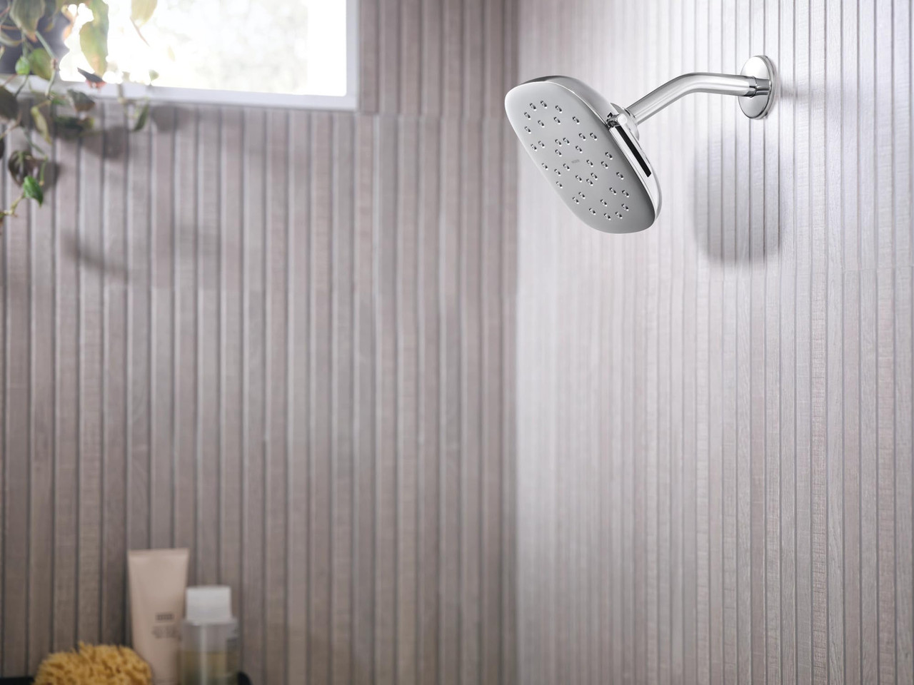 Moen Verso Eco Performance Infiniti Dial Square Rain Shower Head 7 Inch Diameter Spray Head in Chrome - 220R5EP