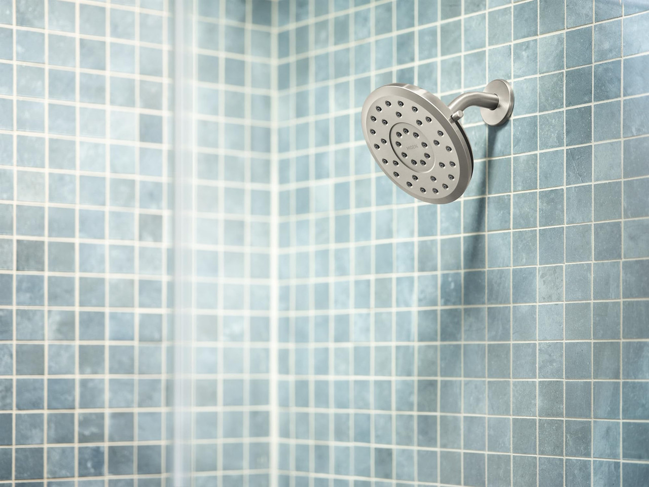 Moen Verso Infiniti Dial Round Rain Shower Head 7 Inch Diameter Spray Head in Brushed Nickel - 220R7BN