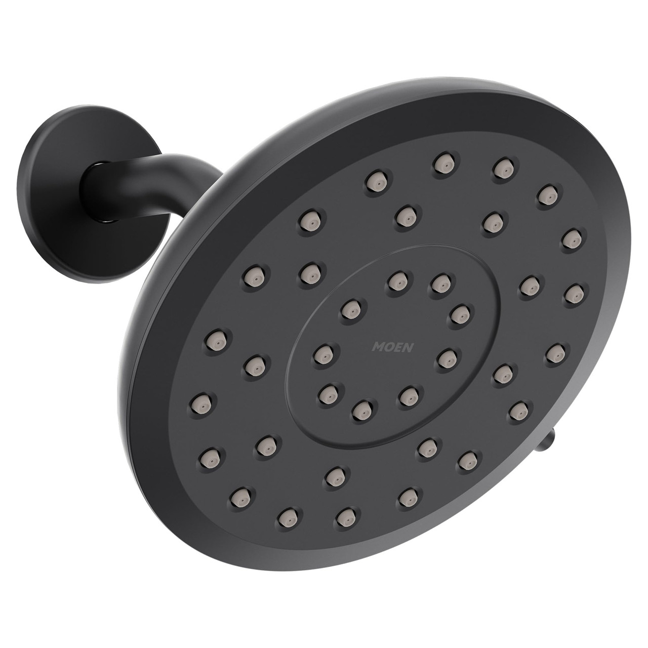 Moen Verso Eco Performance Infiniti Dial Round Rain Shower Head 7 Inch Diameter Spray Head in Matte Black - 220R7EPBL