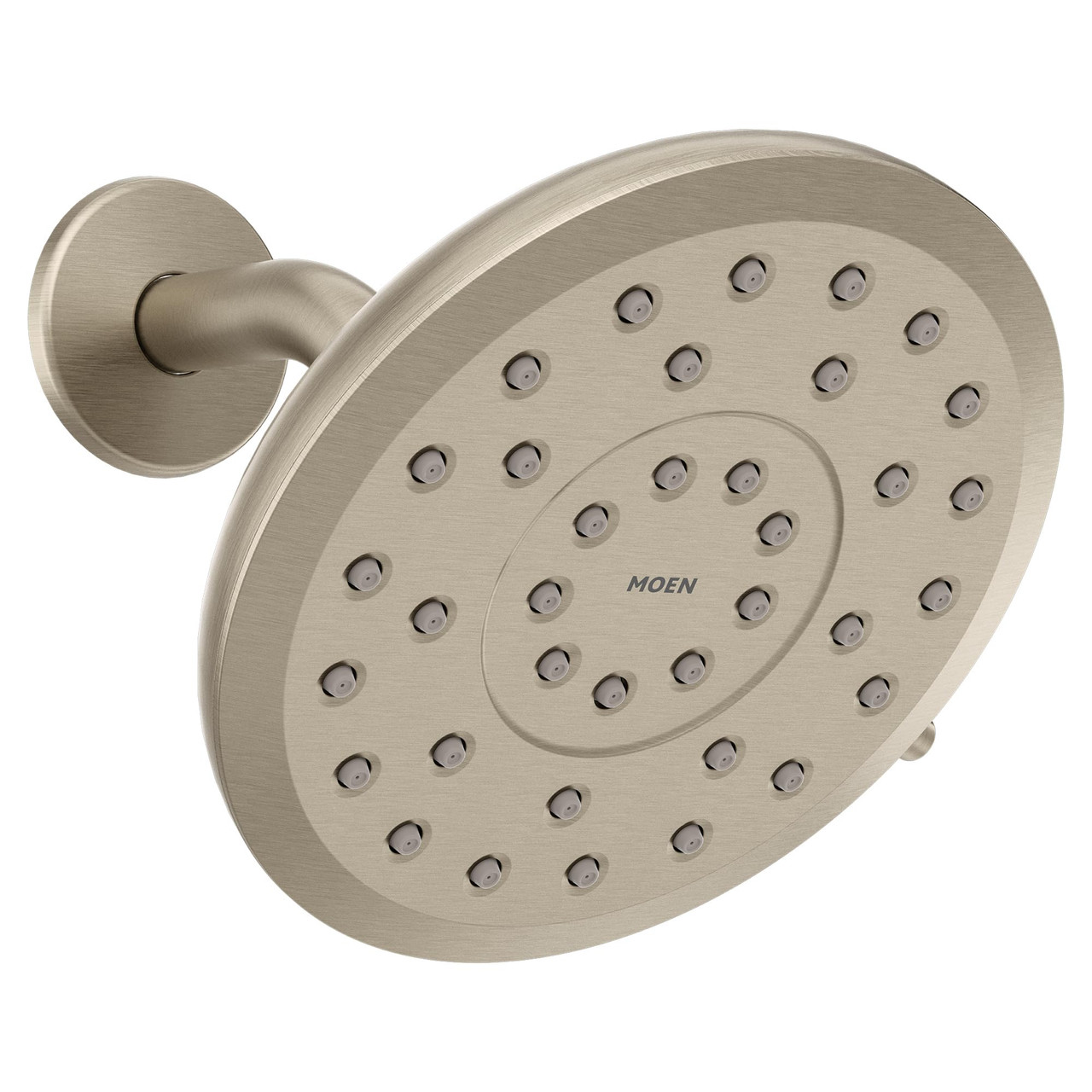 Moen Verso Eco Performance Infiniti Dial Round Rain Shower Head 7 Inch Diameter Spray Head in Brushed Nickel - 220R7EPBN