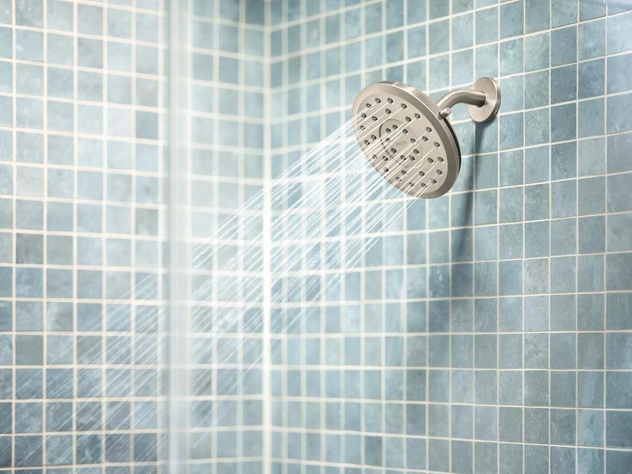 Moen Verso Eco Performance Infiniti Dial Round Rain Shower Head 7 Inch Diameter Spray Head in Brushed Nickel - 220R7EPBN