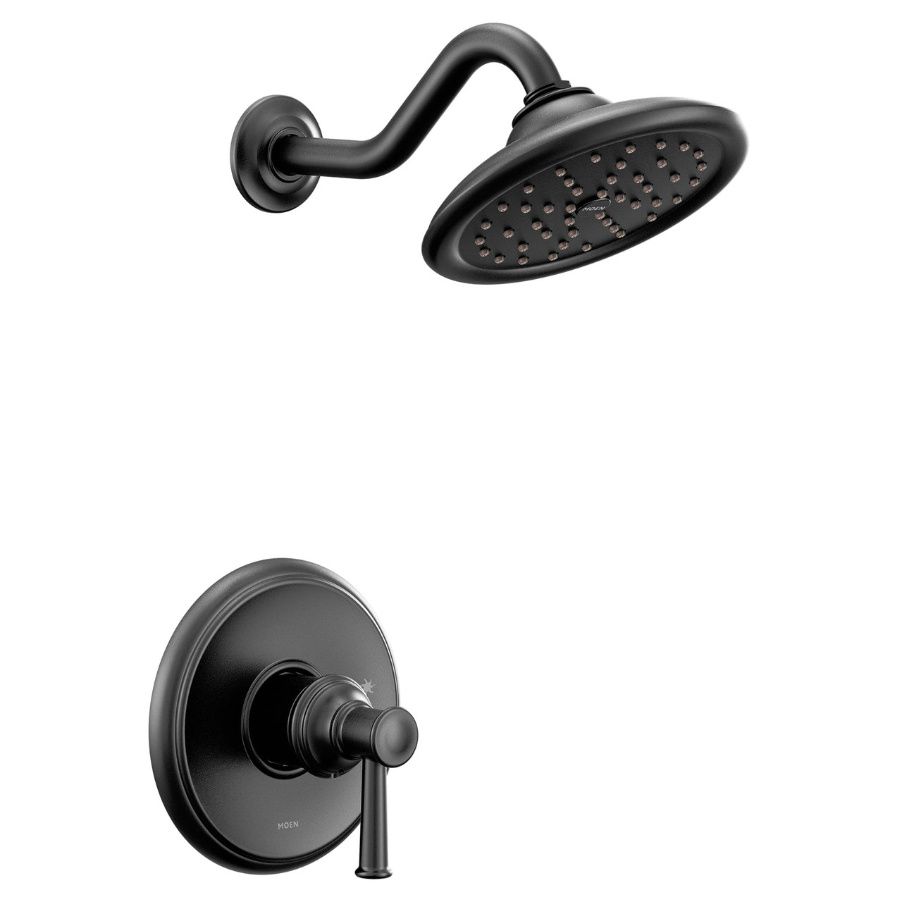 Moen Belfield M CORE 2 Series 1 Handle Shower Trim Kit with Eco Performance Showerhead in Matte Black - UT2312EPBL