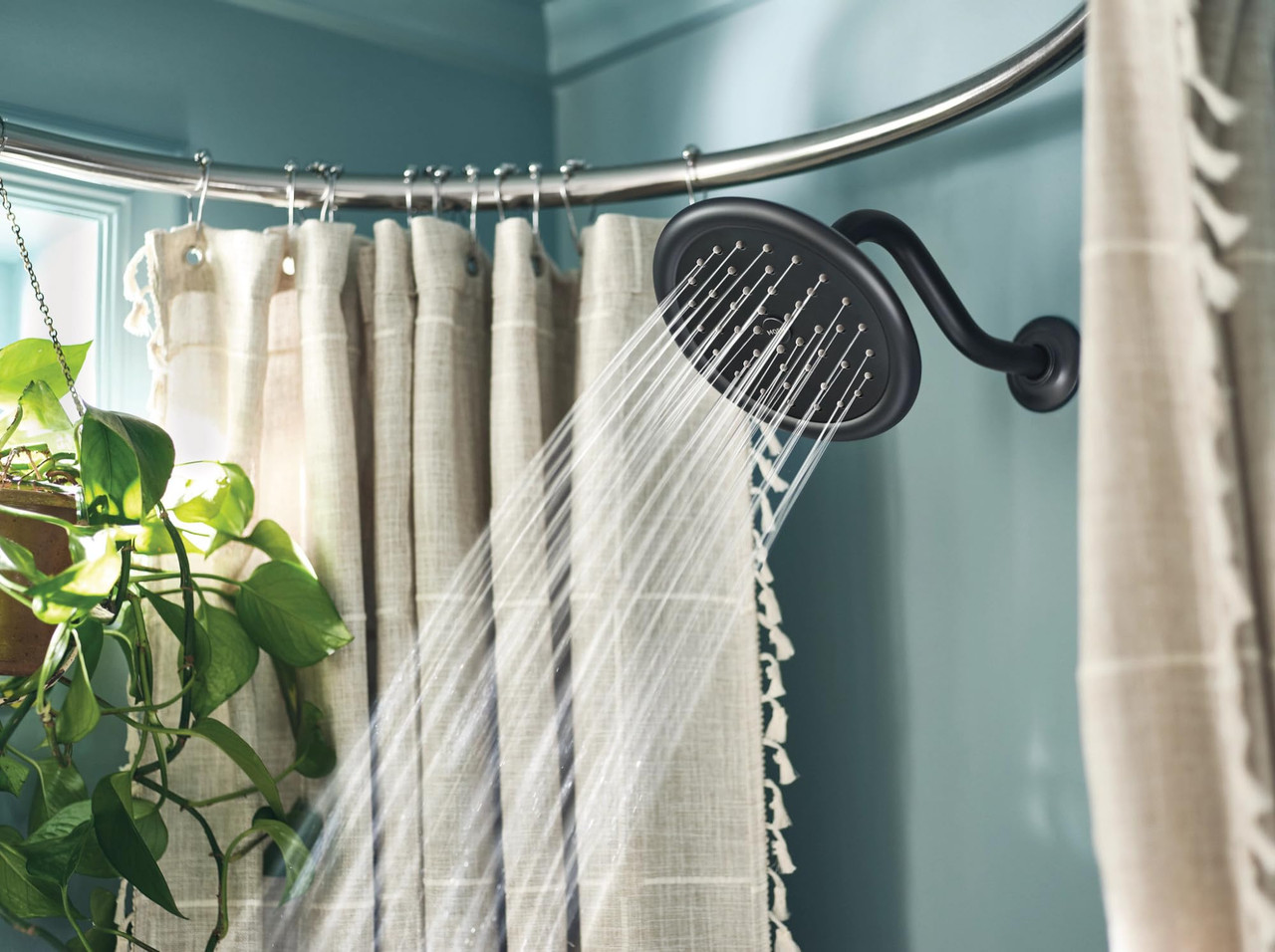 Moen Belfield Posi Temp Tub and Shower Trim Kit with Eco Performance Showerhead in Matte Black - T2313EPBL