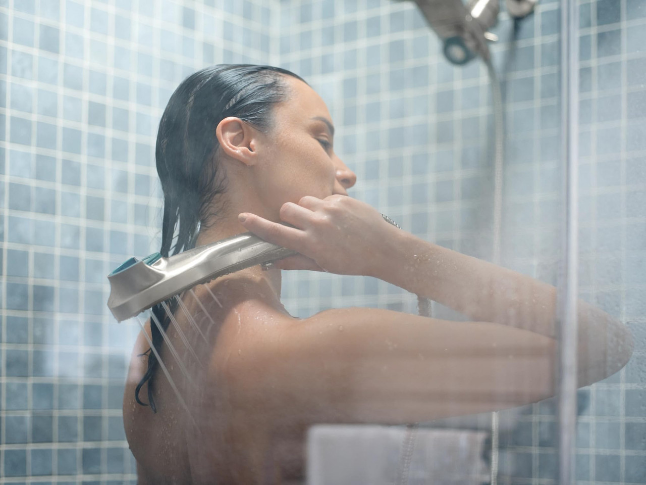 Moen Verso Infiniti Dial Square Rain Shower Head with Detachable Hand Shower Combo 7 Inch Spray Head in Brushed Nickel - 220C5BN