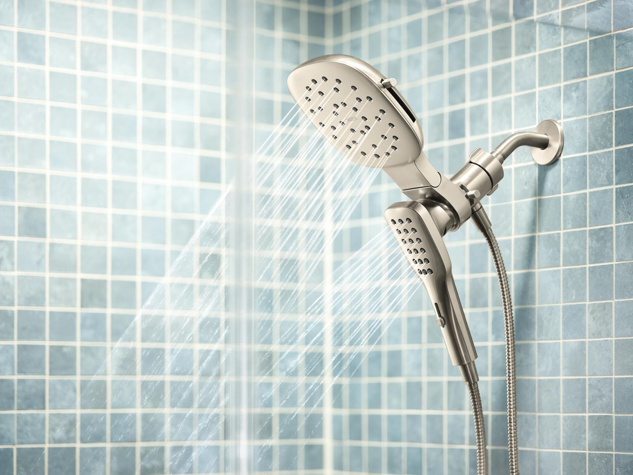 Moen Verso Eco Performance Infiniti Dial Square Rain Shower Head with Detachable Hand Shower Combo 7 Inch Spray Head in Brushed Nickel - 220C5EPBN