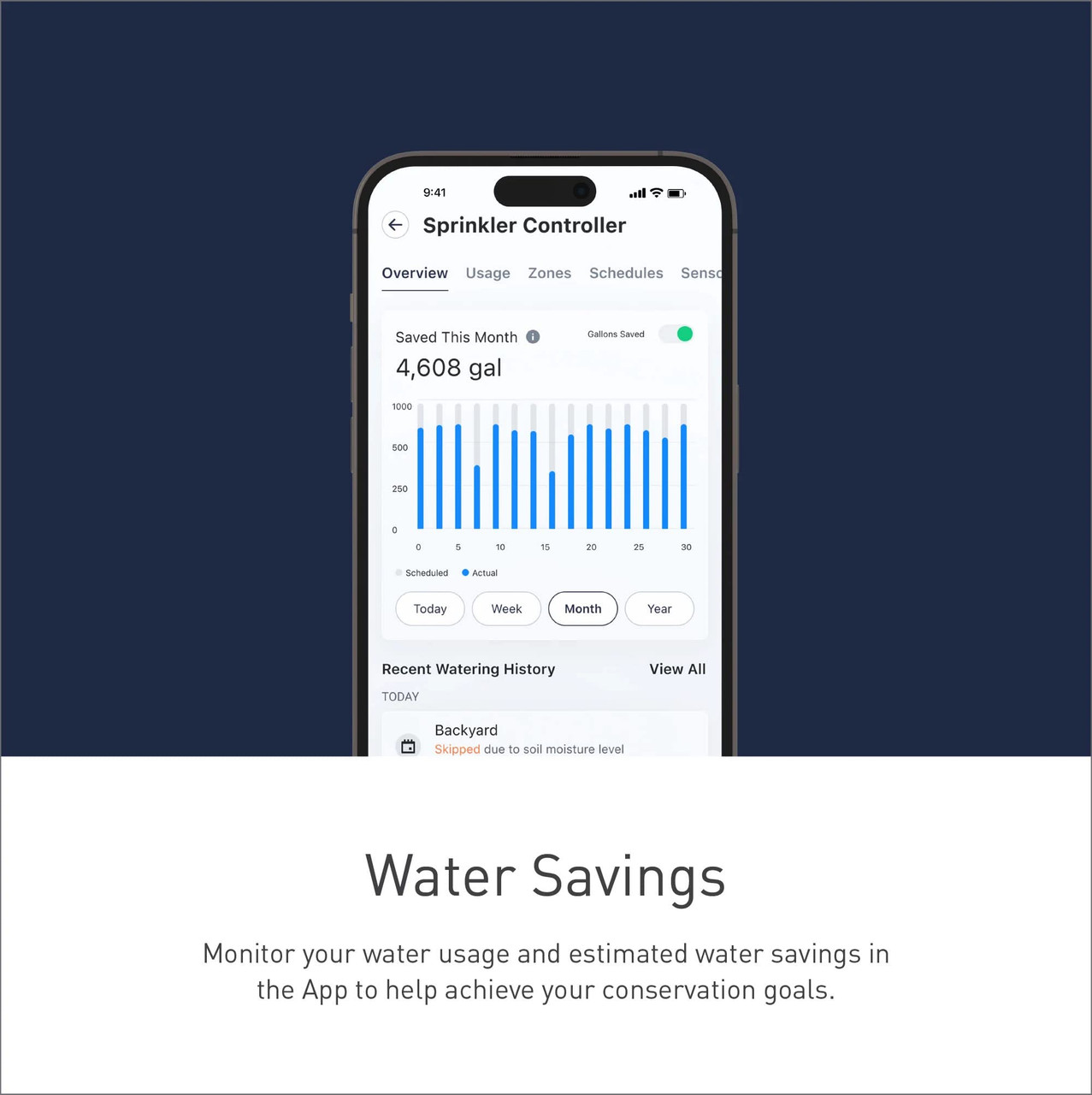 Moen 16 Zone Smart Sprinkler Controller Wi Fi Connectible Smart Irrigation System with Automatic Water Timer in Blue - WICNT016G1USA