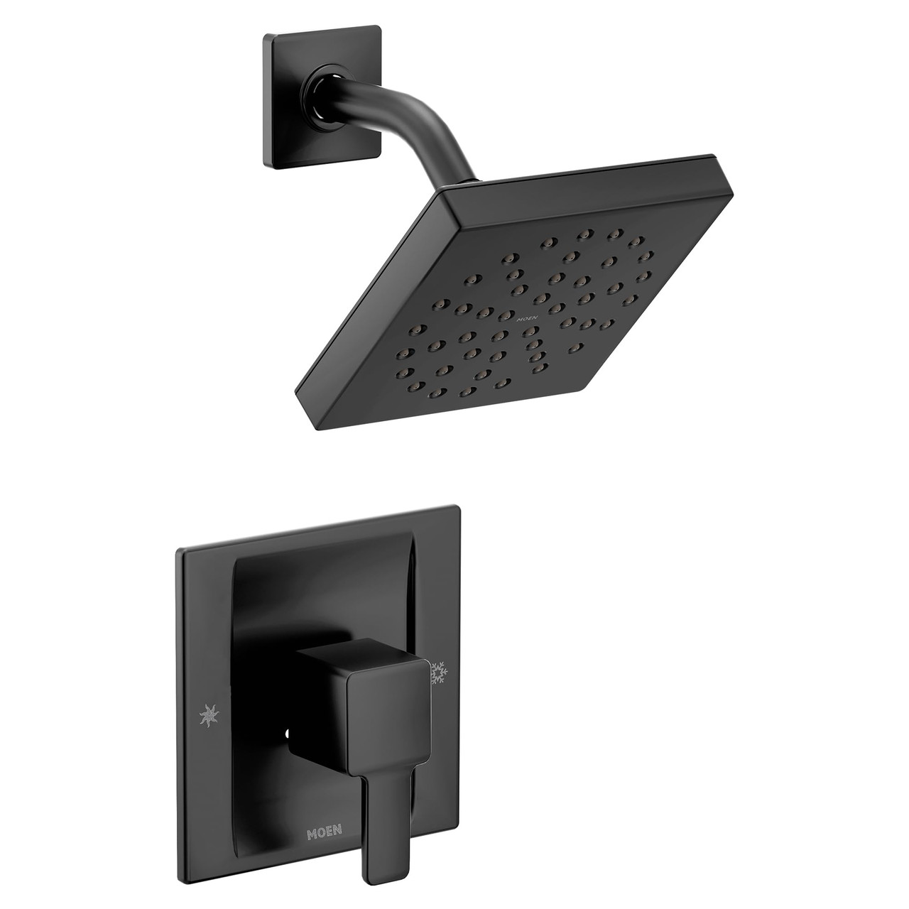 Moen Degree Posi Temp Modern Shower Only Trim Kit in Matte Black - TS2712BL