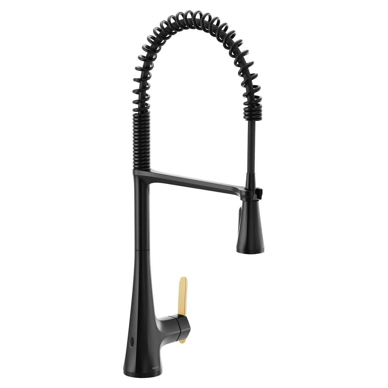 Moen Sinema Single Handle Touchless High Arc Pulldown Kitchen Faucet Spring Kitchen Sink Faucet with Pulldown Sprayer Head and Wave Motion Sensor in Matte Black - S5235EWBL