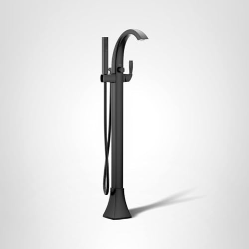 Moen Voss One Handle Freestanding Floor Mount Tub Filler with Handshower in Matte Black - 695BL
