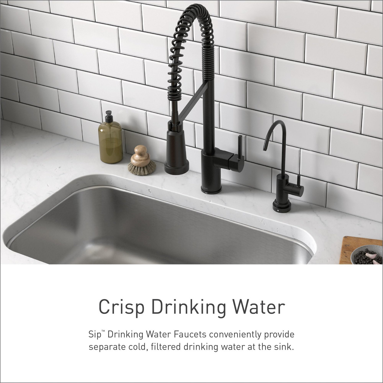 Moen Sip Traditional Drinking Water Beverage Faucet with Optional Filtration System in Chrome - F7600