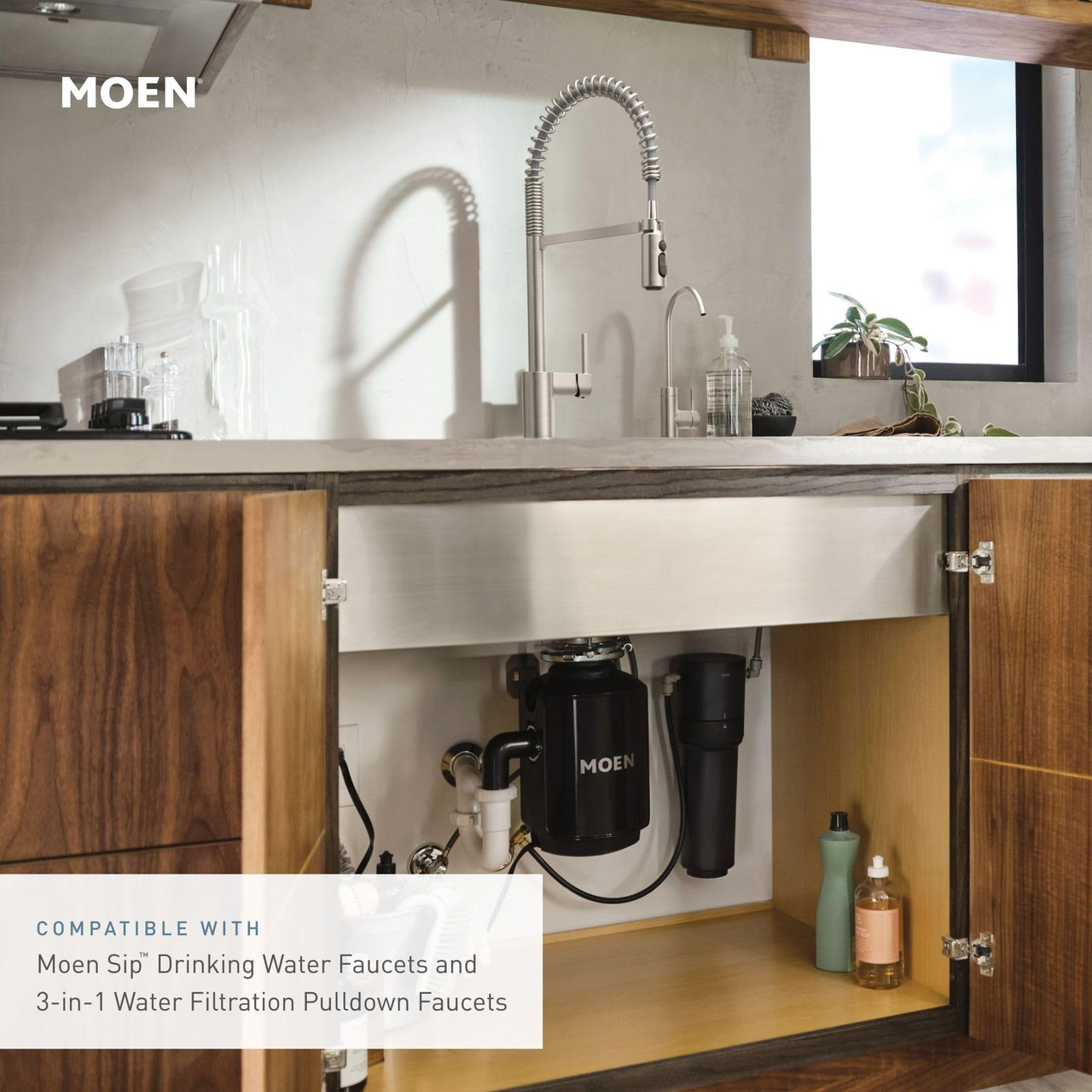 Moen Single Stage Under Sink Advanced Water Filtration System in Chrome - F9800